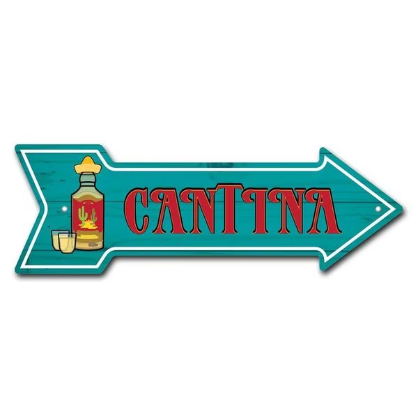 Cantina Arrow Sign Funny Home Decor 24in Wide, Signmission, Mfr#: P-ARROW8-999925